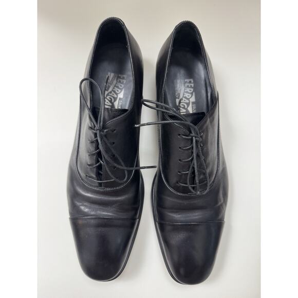 SALVATORE FERRAGAMO Leather Oxford Dress Shoes Size US 8.5 D Black main image 10